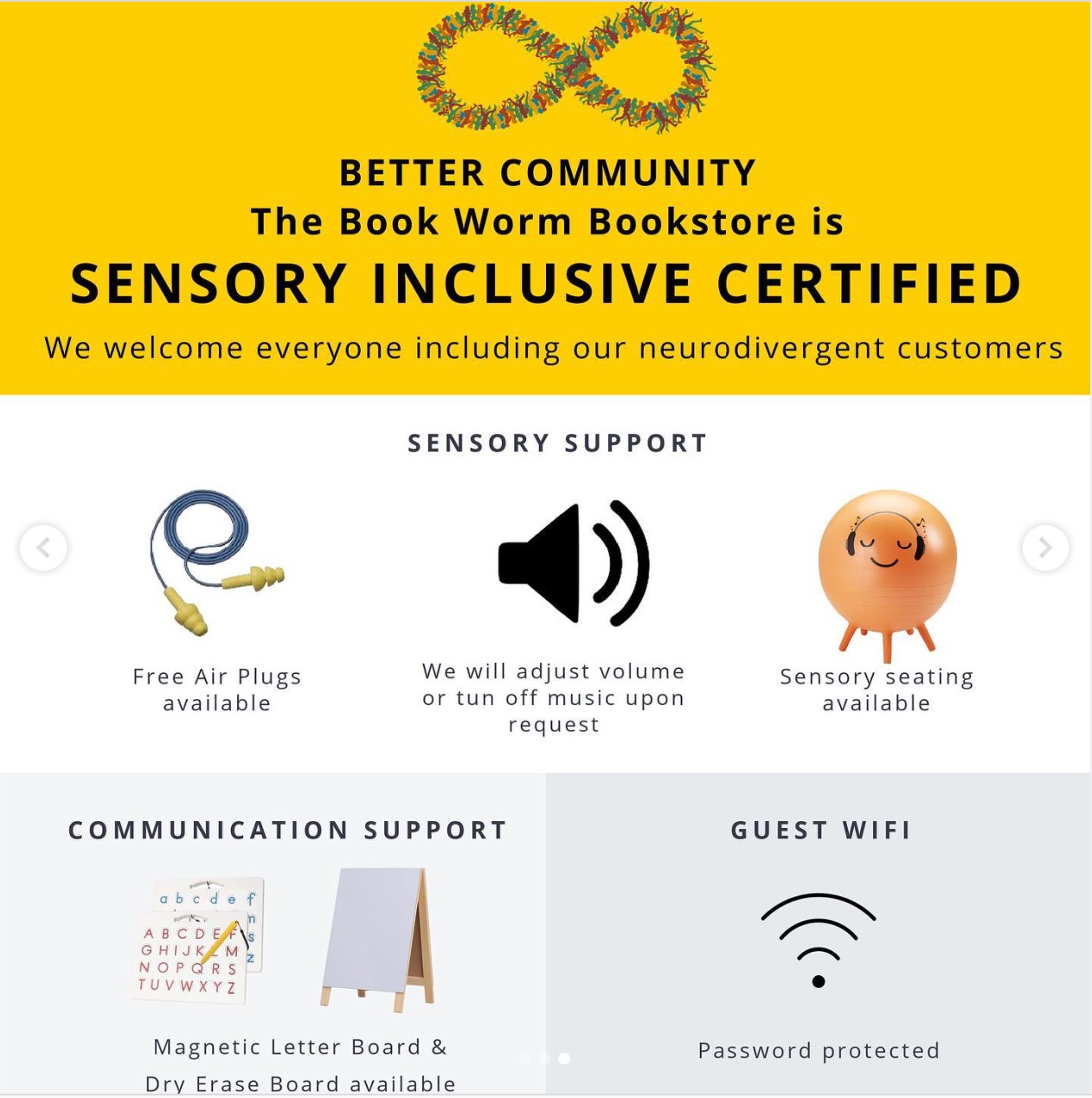 The Book Worm Bookstore Better Community Certification